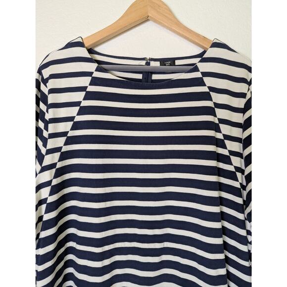 J.Crew 365 Breton Stripe Navy White Fit and Flare Dress Size 2X Nautical Beachy - Picture 3 of 12